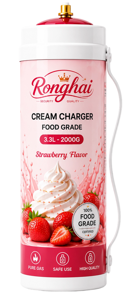 Strawberry Flavor N2O Cream Charger Cylinder