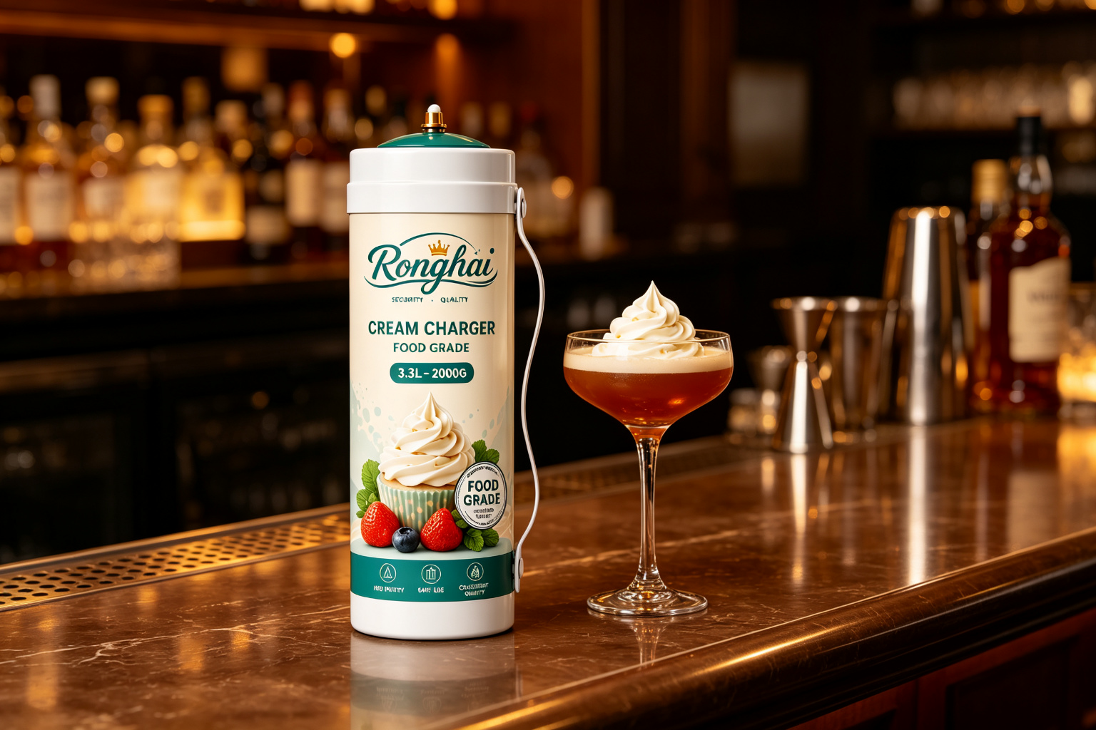 Rum Infused Whipped Cream for Cocktail Garnish