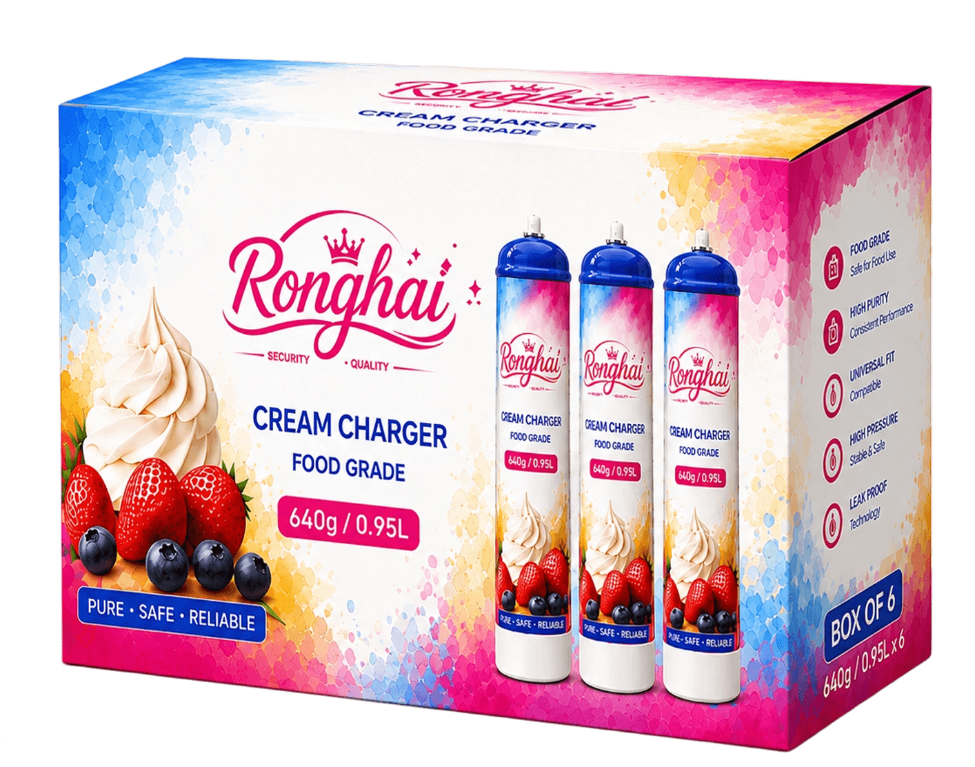640g 0.95L N2O Cream Charger Cylinder