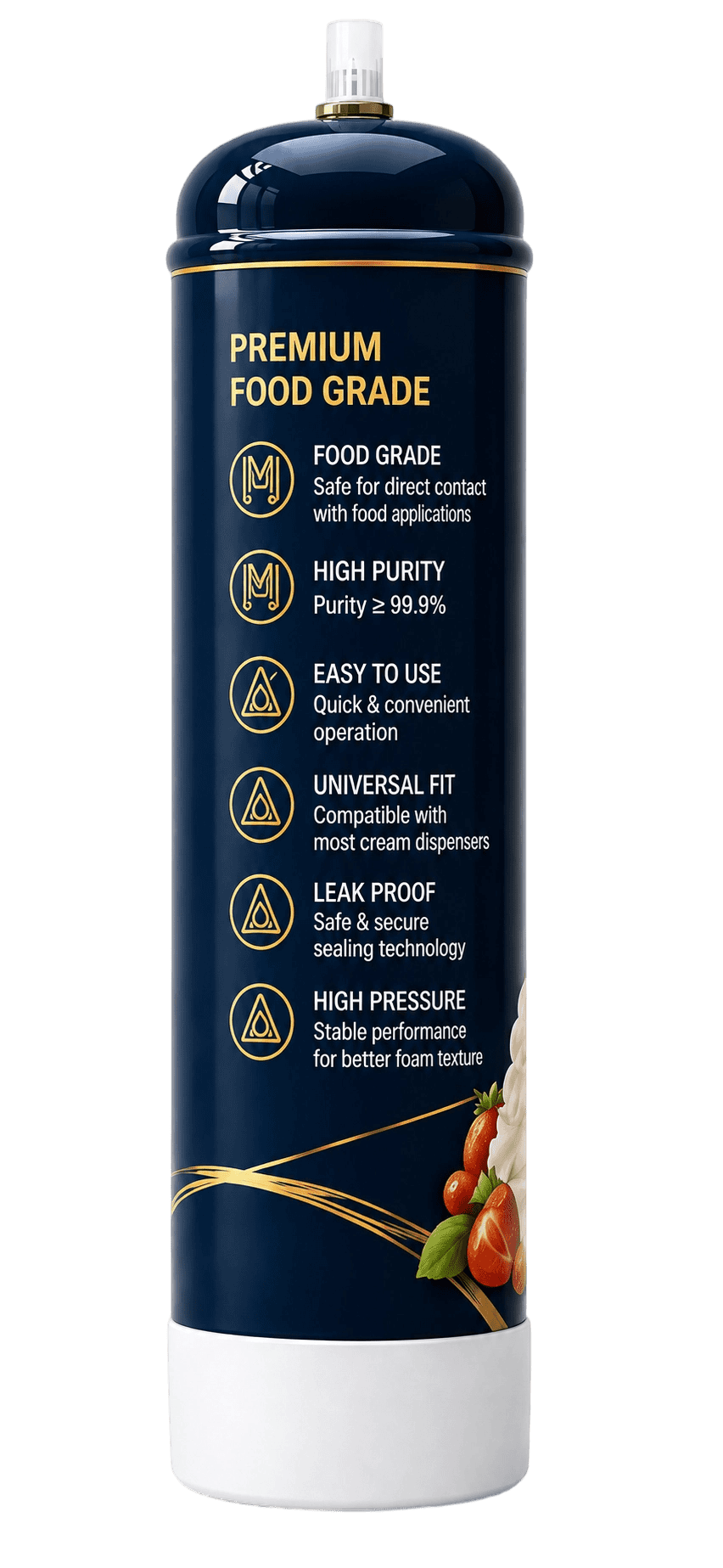640g 0.95L N2O Cream Charger Cylinder