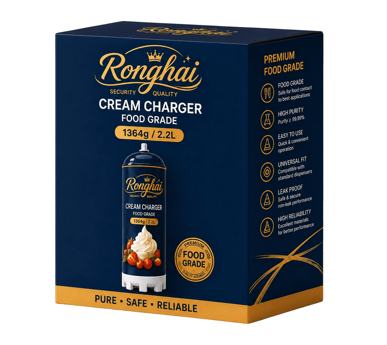 1364g 2.2L N2O Cream Charger Cylinder