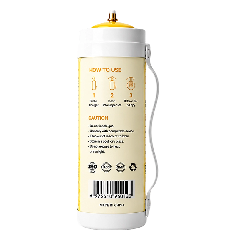 Lemon Flavor N2O Cream Charger Cylinder
