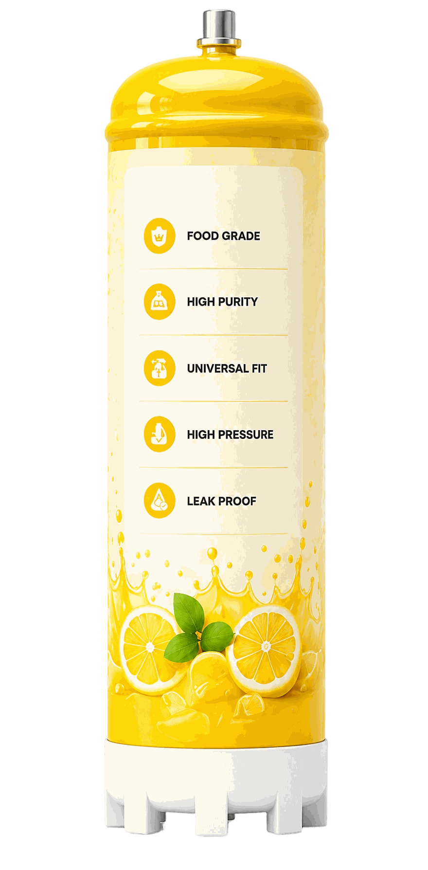Lemon Flavor N2O Cream Charger Cylinder