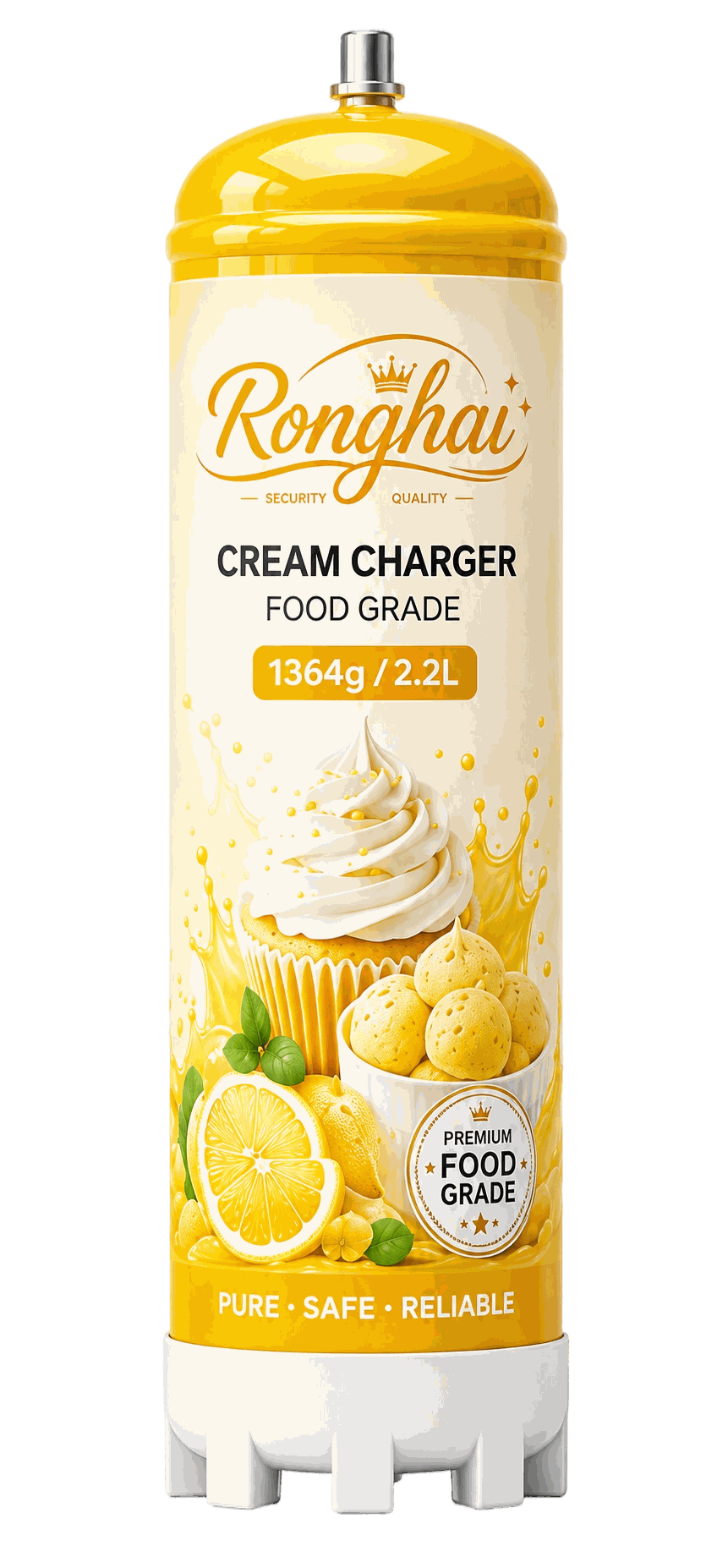 Lemon Flavor N2O Cream Charger Cylinder