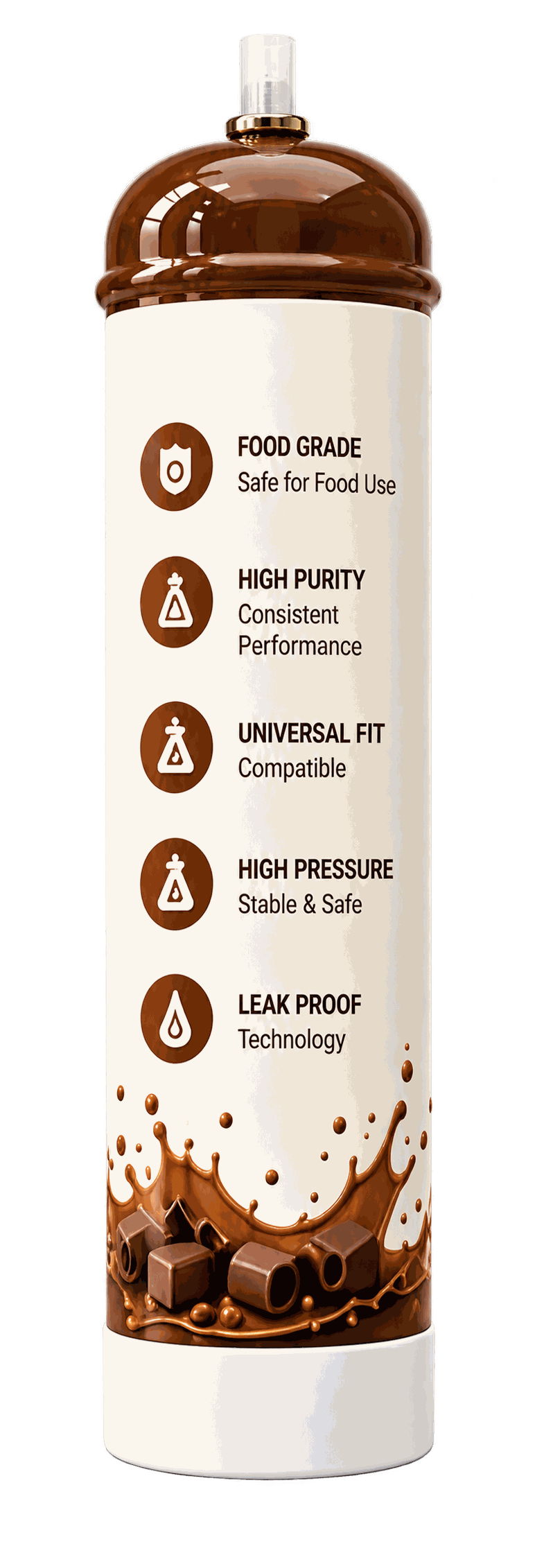 Chocolate Flavor N2O Cream Charger Cylinder