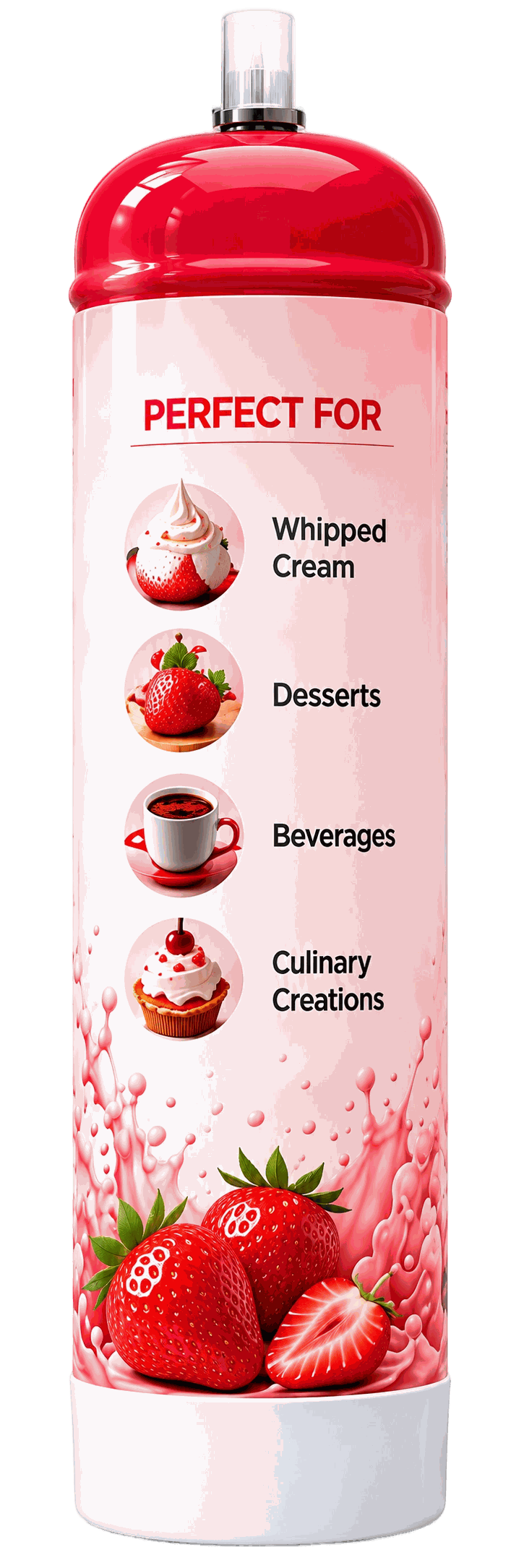 Strawberry Flavor N2O Cream Charger Cylinder