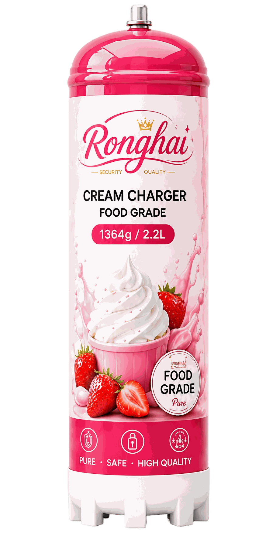 Strawberry Flavor N2O Cream Charger Cylinder
